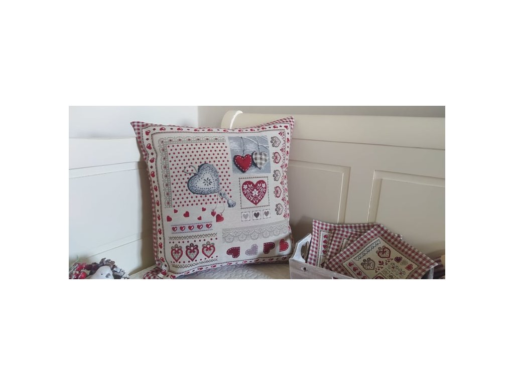 Povlak na polštář srdce